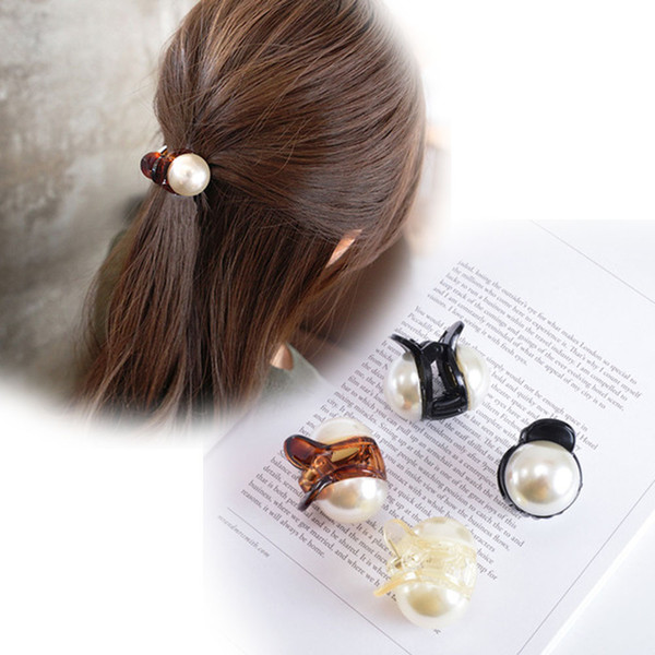 Girls Pearl Mini Hair Claw Barrettes Korean Elegant Hair Crab Claws For Women Fashion Headwear Hair Accessories