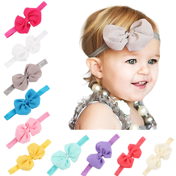 Newborn Baby Girl Headbands Chiffon Bow Headband Infant Kids Bowknot Hairbands Children Hair Accessories Headwear Headdress 14 Colors KHA67