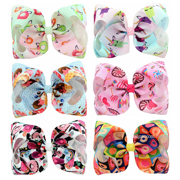 6 colors Girls Baby printed flower color big bowknot barrettes children hair clip Children Headwear Kids Hairpin Accessory Hairpins KFJ195