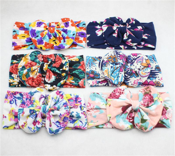 Baby Headbands Big Bows Children Christmas Head Bands Hair Accessories Girls Bowknot Hairbands Kids Boutique Elastic Cotton Bows KHA350