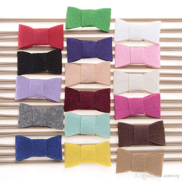 17 Colors Baby Girls Headbands Big Bow Felt Fabric Bowknot Headbands Children Kids Nylon Hair Accessories Headwear Free Shipping KHA99