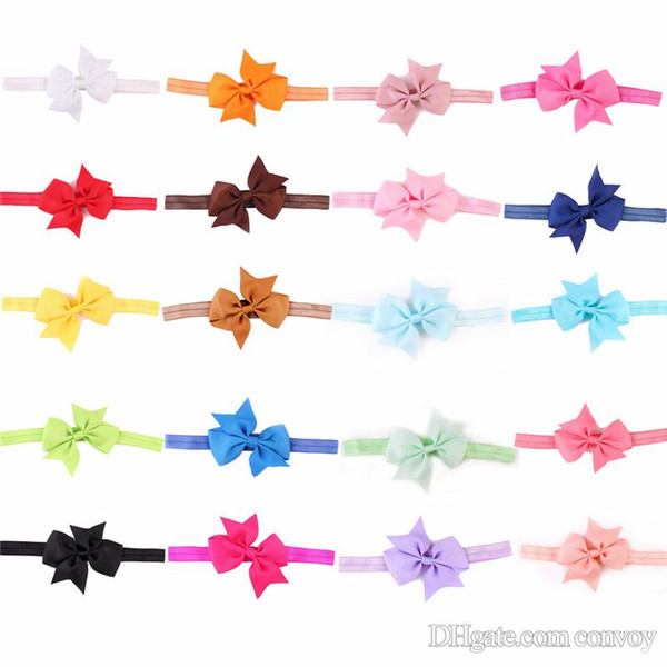 11cm Big Bow Headbands For Gilrs Baby Grosgrain Ribbon Boutique Bows Headbands Girls Elastic Hairbands Hair Accessories Baby Headwear KHA311