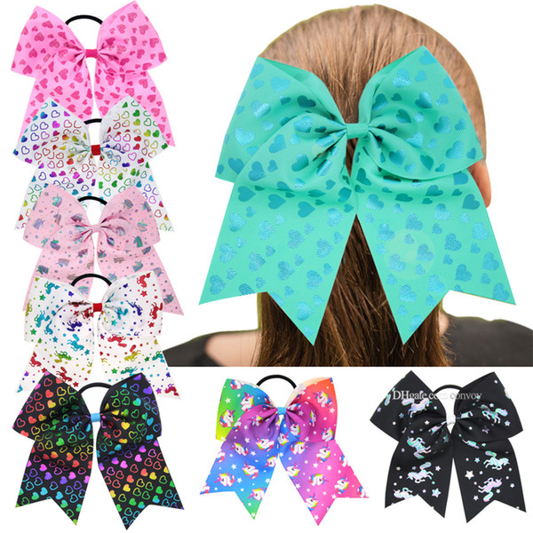 Baby girl hairband Large Rainbow Hair bow Boutique Ropes Kids Hairgrips Bows With Elastic printed Hairbands Girls Bowknot Accessories KFR15