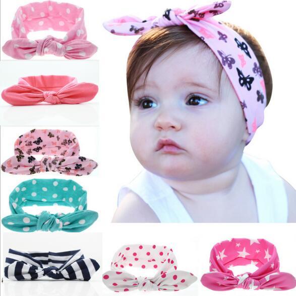 20pcs girl baby wave point cotton Turban Twist unicorn horn Headband Head wrap Twisted Knot Soft Hair band Headbands Headwrap FD6521