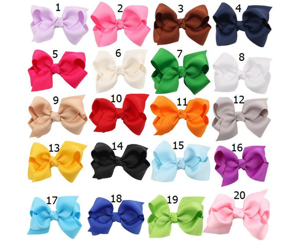 100 pcs hot sale Korean 3 INCH Grosgrain Ribbon Hairbows Baby Girl Accessories With Clip Boutique Hair Bows Hairpins Hair ties HD3201