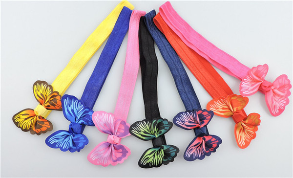 100pcs newest stretchy Hairbands hair Accessories with 3D simulation butterfly hair bows flowers headbands hair band SG8649