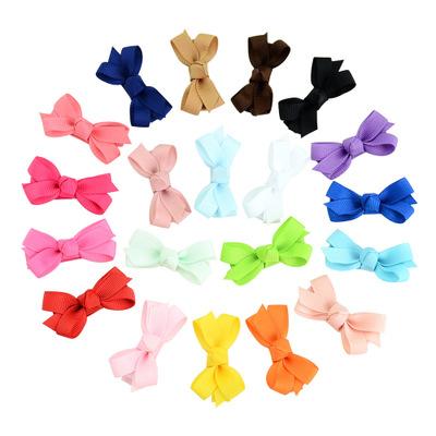 20 Pcs Mini Size Whole Wrapped Safety Hair Clips Sweet Solid Cute Hairpins for Kids Ribbon Hairgrips Hair Accessories HD737