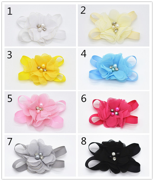 10pcs hair bows lace with pearl flower boutique women shining BLING with clip hair clips for children hair accessories FJ007