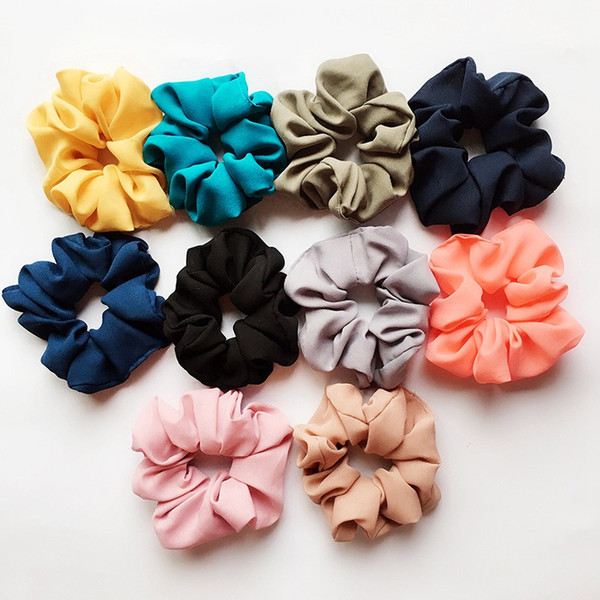 20pcs Lady girl Hair Scrunchy Ring Elastic Hair Bands Pure Color Bobble Sports Dance Scrunchie Soft Scrunchie Hairband FJ3352