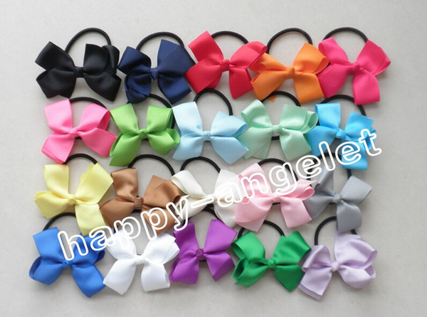 100pcs Girl Grosgrain ribbon hair bows clips flowers hair bobbles ponytails Baby Hairwear hairband hair with elastic ties accessories PJ5201