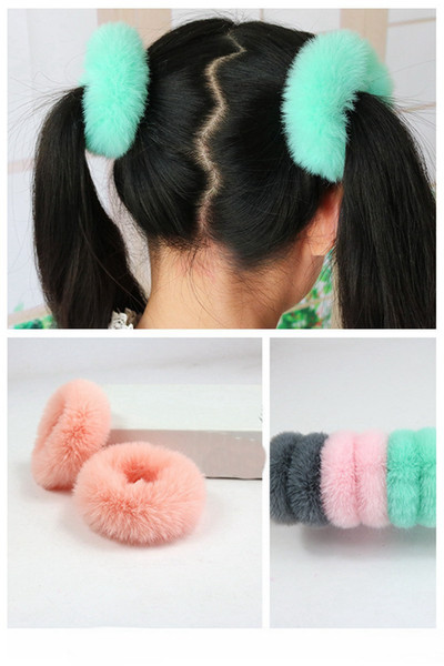 20pcs Women Girls Hairband Imitation REX RABBIT fur Elastic Hair Bands Cute Soft Ponytail Hair Holder Rope Hair Accessories headwear FJ3353