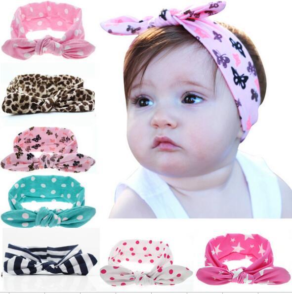 50pcs Xmas Bohemian cotton girl baby bow Headband Wave point Turban Twist Head Wrap Twisted Knot Soft Hair band Headbands Bandanas FD6521