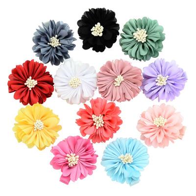 12pcs 5cm Colorful Very Beautiful Flower With Clip Hairclip Girls Floral Hairpins Kids Hair Accessories HD805