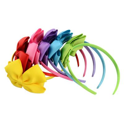 20pcs High Quality Solid Hairbands Princess Hair Accessories Plastic Hairband Girl Hairbands With Bows Hair Accessories FG674