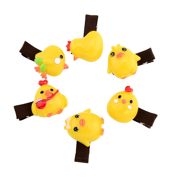 12pcs New Creative Lovely Cartoon chicken Baby Clips Girls Hairpins Hair Clips Kids Headwear Children Accessories HD730