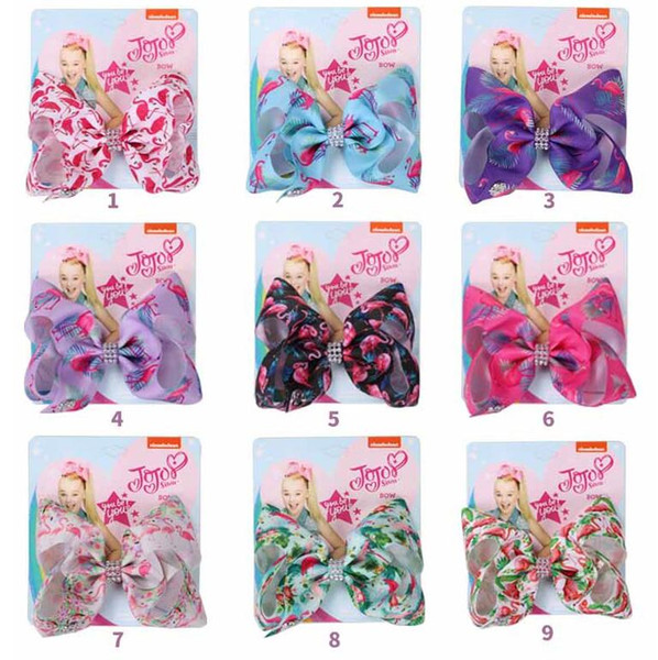 Jojo Siwa Hair Bow Children's 5 INCH New Flamingo Design Series on Europe and America 9 colors free shipping