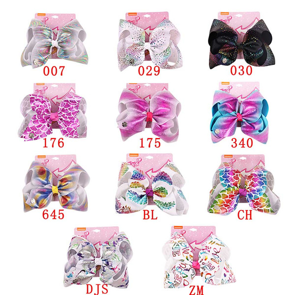 7 Inch Gradient Rainbow Hair Bows Mermaid Scale Love Print Hair Clips For Girls Child DIY Headdress Gift Hair Accessories