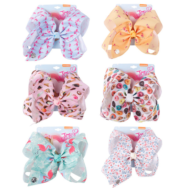 7'' Kids Large Sequin Hair Bows Print Bow-Knot Hair Clips For School Girls Handmade Hairgrip Headwear Hair Accessories