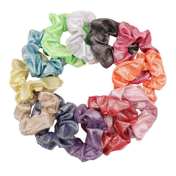 Women Shiny Fashion Elastic Hair Ties Girls Hairband Rope Ponytail Holder Scrunchie Headbands Hair Accessories Headwear