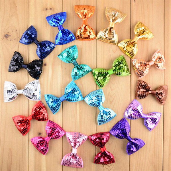 New Fashion Embroidery sequins Bows for DIY Bowknot kids Hair Accessories kids Hair Clip Accessories G033