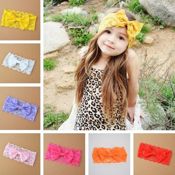 New Children Hair Accessories Kids Headbands For Girls Baby Headbands Bow Lace Headband Baby Hair Accessories T6G018