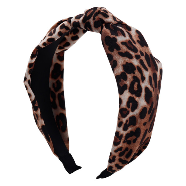 Wide Leopard Print Cross Headband Girls Hairband High Quality Elastic Twist Turban Head Wrap Hair Accessories