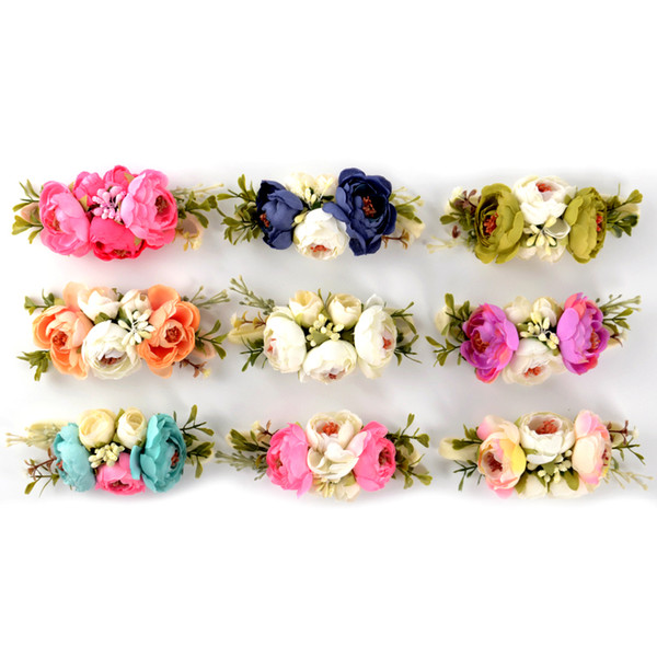 Multi Color Fashion Nylon Flower Crown Elastic Headbands For Newborn Kids Girls Women Baby Headband Hair Accessories KIDOCHEESE