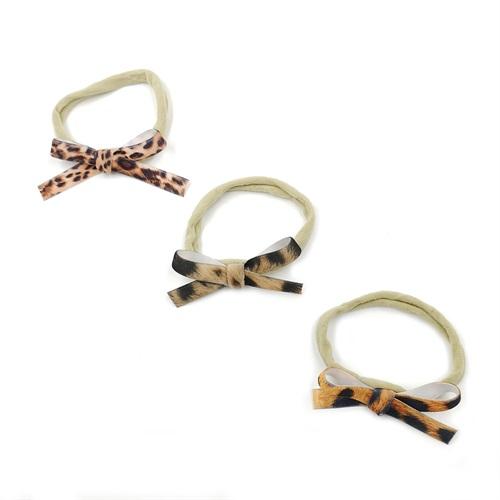 30pcs/lot 3Colors Leopard PU Bow Nylon Headbands Newborn Baby Photography Props Infant Hair Accessory Kidocheese