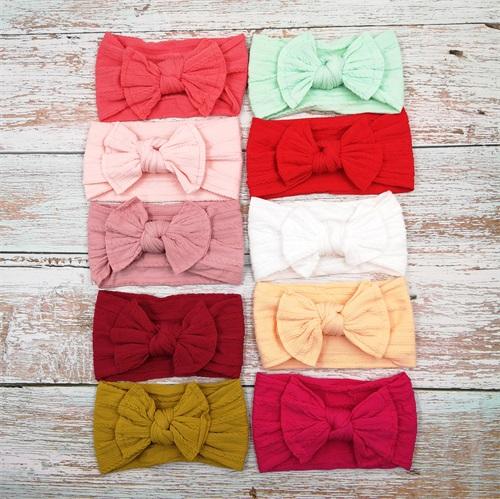 20pcs/lot 10Colors Cotton Turband Baby Girls Nylon Headband 2019 Clothes Girls Dress Photography Props Hair Accessory Kidocheese