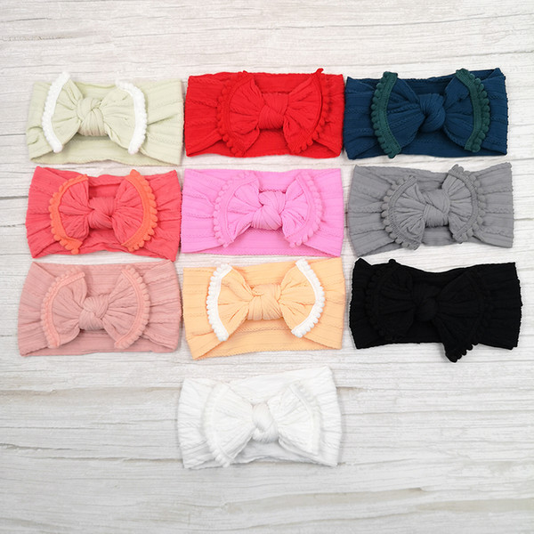 20pcs/lot 10Colors Nylon Turband Knot Headband Baby Head Warp Turban Photography Props Baby Girls Hair Accessory Kidocheese