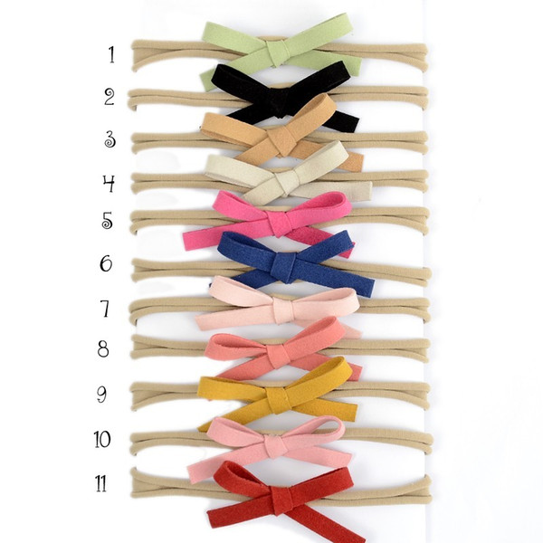 11 Colors Solid Color Mini Butterfly Bow Elastic Headbands For Newborn Kids Girls Women Baby Headband Hair Accessories