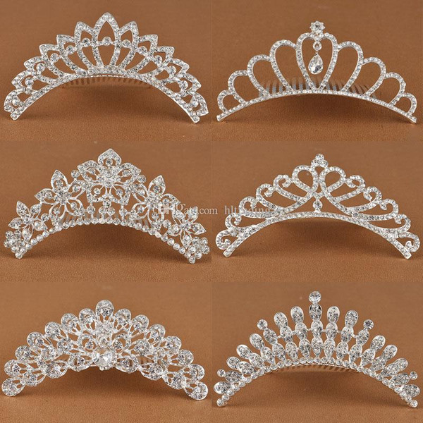 Baby girls princess Crown Princess combs Mini Twinkle Rhinestone Diamante Crown Hair Comb Hair Clip Tiara for Party Wedding C5681