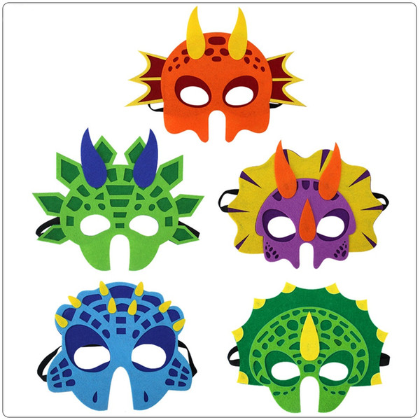 Cartoon Hero Dinosaur Animal Face Masks Party Dress Up Costume Set of 5 Masks