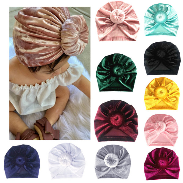 Donut Baby Hat Newborn Elastic Hats Pleuche Beanie Cap Multi color Infant Turban Hats baby headband