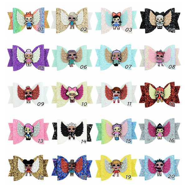10piece/lot European and American explosion models LOL girls jewelry shiny gradient sequins headdress children bow hairpin baby hair accesso
