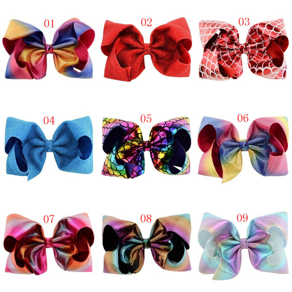 10piece/lot 8 inches Children's Sequins Bow Hair Clips Shiny Headdress Girls Hair Accessories