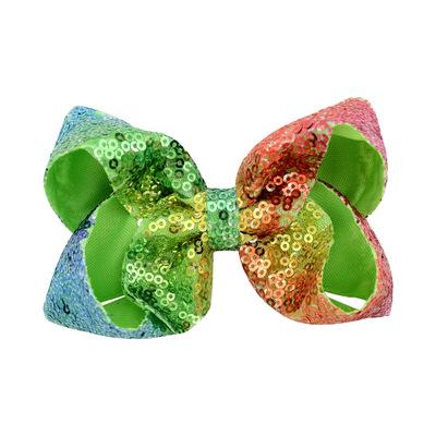 10piece/lot 8 inch JOJO large sequin bow hairpin cute baby children hair accessories holiday stage performance girl headdress