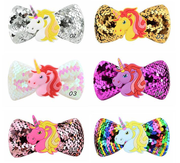 20pcs/lot European and American style children's hair accessories unicorn sequins hairpin girls stereo tiara baby hairpin