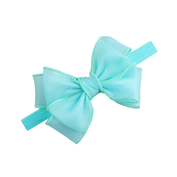 12 colors Europe And The United States Baby Girls Big Bow Hairbands Tulle Kids Headbands Hair Accessories Wholesale KYU89