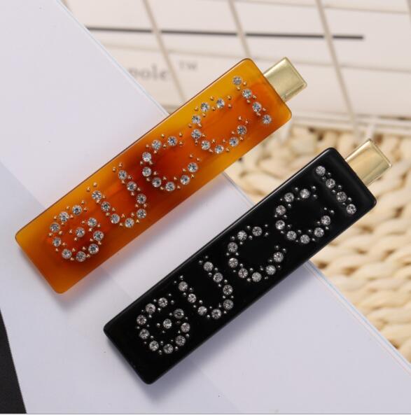 2019 New best selling letters leopard hair clips Rhinestone super flash full diamond side clips Gift accessories