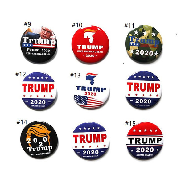 16 Stype Round Trump 2020 Brooch Letter Keep America Great Pins Bernie Sanders Badge Brooch Pins Presidential Election Brooches Pins E22808