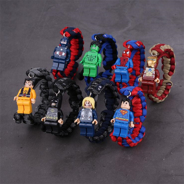 building block weave bracelet 27 Styles Superhero cartoon movie character bracelets lovely students kids cheap bracelet gifts SS393