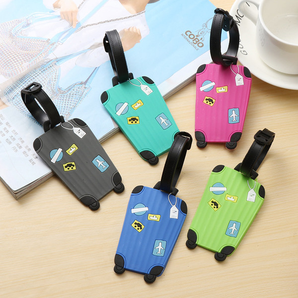 Travel Accessories Creative Luggage Tag Cartoon Silica Gel Suitcase ID Addres Holder Baggage Boarding Tags Portable Label 100pcs