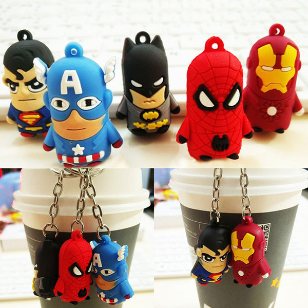 The Avengers action Figures Keychains Iron Man Captain America PVC cartoon Keychain pendant C4259