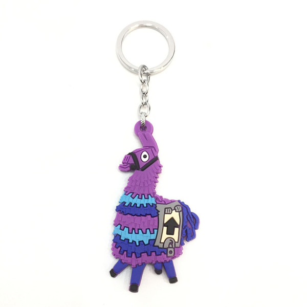 2020 game Keychain Cartoon kid Jewelry alpaca Hanging Pendant Keyring Ornament Key Chain for Family Friend Cartoon Keychain DHL free