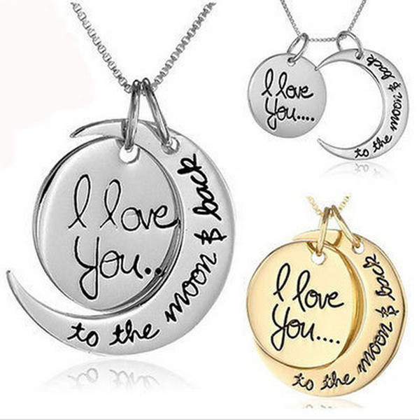 Fashion Moon Necklace I Love You To The Moon And Back Pendant 2020 new Charm Jewelry for Women gift children Accessories C3751