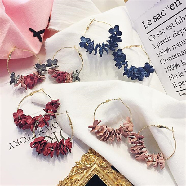 Newest 2019 Fashion ethnic bohemian Flower earrings temperament Jewelry for woman and girls earring free shipping 4 colors