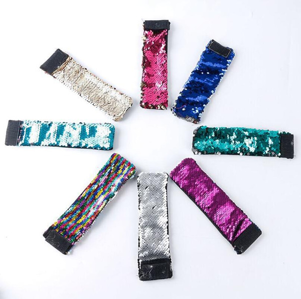 Magic Sequin Mermaid Bracelet Women Girl Sequin Wristband Charm Fish Scales Bangle Jewelry Gifts Random Colors 500pcs