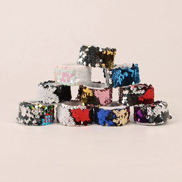 Girl Bracelets DIY Sequin Mermaid Wristband Stress Reliever Jewelry Custom Personalized Novelty Design 10 colors C3678