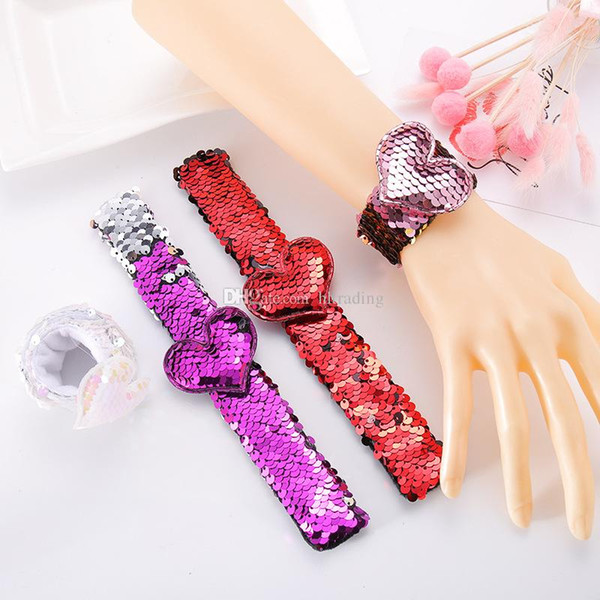 Fashion Girl Bracelets Sequin Mermaid Bling Bling Wristband Stress Reliever Jewelry Novelty Design cartoon Holiday party supplies C5722